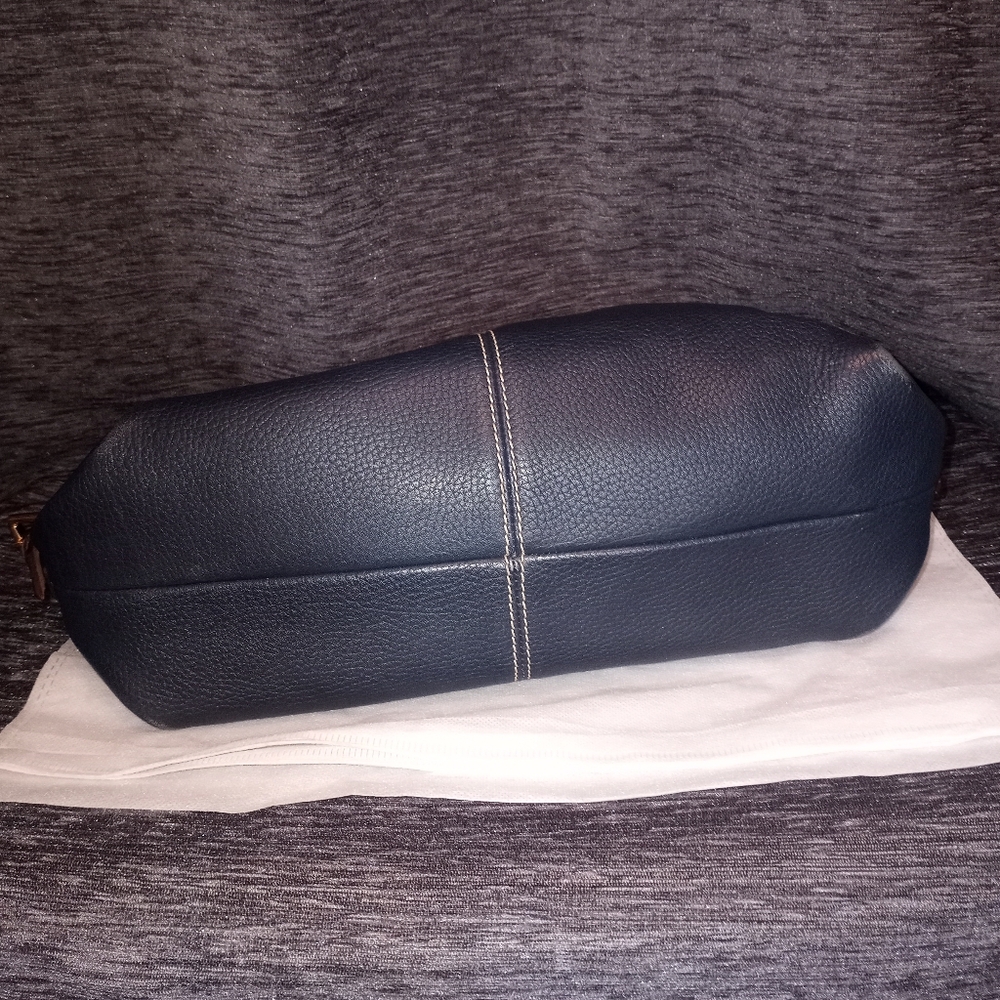 Dooney & Bourke Dark Blue and Brown Hobo Bag - Picture 6 of 9